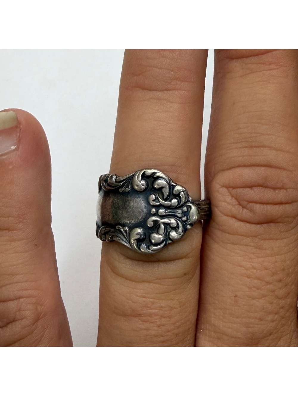 Sterling silver spoon ring vintage
